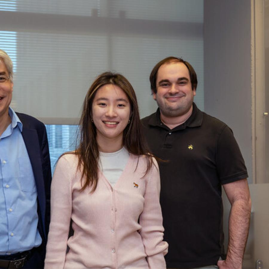 (From left) Zachary Ives, Zixuan Yi, and Ryan Marcus. 